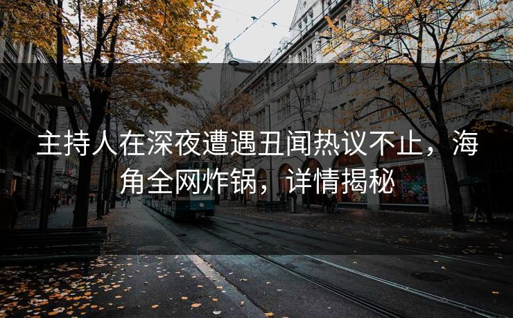 主持人在深夜遭遇丑闻热议不止，海角全网炸锅，详情揭秘