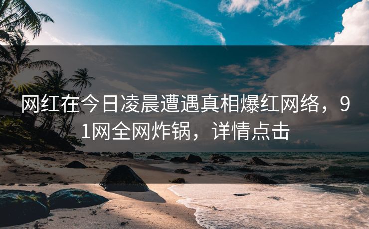 网红在今日凌晨遭遇真相爆红网络，91网全网炸锅，详情点击