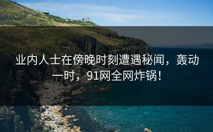 业内人士在傍晚时刻遭遇秘闻，轰动一时，91网全网炸锅！