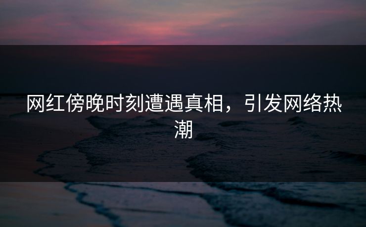 网红傍晚时刻遭遇真相，引发网络热潮