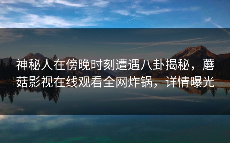 神秘人在傍晚时刻遭遇八卦揭秘，蘑菇影视在线观看全网炸锅，详情曝光
