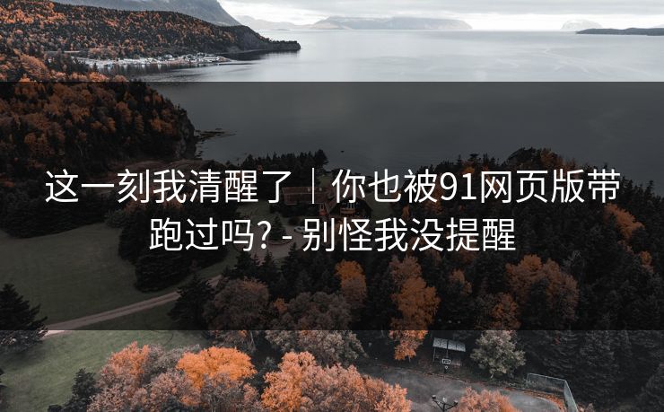 这一刻我清醒了｜你也被91网页版带跑过吗? - 别怪我没提醒
