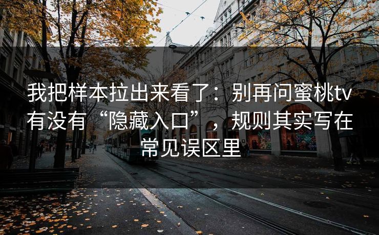我把样本拉出来看了：别再问蜜桃tv有没有“隐藏入口”，规则其实写在常见误区里